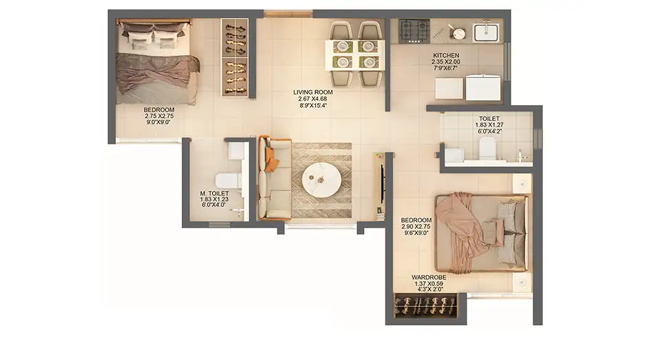 Dosti One Mumbai 1 Home Floor Plans